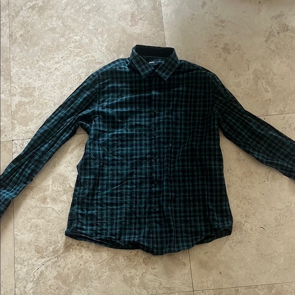 Boss by Hugo Boss Green and Black Button Down Shirt - Picture 1 of 9
